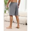 Ekouaer Mens Pajama Shorts Bamboo Rayon Pj Bottoms Soft Sleep Shorts Soft Drawstring Loungewear With Pockets 2 Pack S-3XL(Black and Light Grey(2 Pcs))