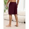 Ekouaer Mens Pajama Shorts Bamboo Rayon Pj Bottoms Soft Sleep Shorts Soft Drawstring Loungewear With Pockets 2 Pack S-3XL(Black and Red(2 Pcs))
