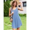 Ekouaer Nightgowns for Women Bamboo Viscose Night Gown Sleeveless Sleepshirt Chemise Sleepwear Tank Sleep Dress S-3XL(Light Blue)