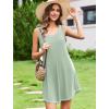 Ekouaer Nightgowns for Women Bamboo Viscose Night Gown Sleeveless Sleepshirt Chemise Sleepwear Tank Sleep Dress S-3XL(Light Green)