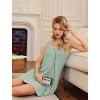 Ekouaer Nightgowns for Women Bamboo Viscose Night Gown Sleeveless Sleepshirt Chemise Sleepwear Tank Sleep Dress S-3XL(Light Green)