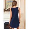 Ekouaer Nightgowns for Women Bamboo Viscose Night Gown Sleeveless Sleepshirt Chemise Sleepwear Tank Sleep Dress S-3XL(Navy Blue)