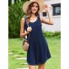Ekouaer Nightgowns for Women Bamboo Viscose Night Gown Sleeveless Sleepshirt Chemise Sleepwear Tank Sleep Dress S-3XL(Navy Blue)