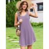 Ekouaer Nightgowns for Women Bamboo Viscose Night Gown Sleeveless Sleepshirt Chemise Sleepwear Tank Sleep Dress S-3XL(Purple)