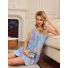 Ekouaer Nightgowns for Women Bamboo Viscose Night Gown Sleeveless Sleepshirt Chemise Sleepwear Tank Sleep Dress S-3XL(Tie Dye Blue Purple)