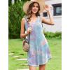 Ekouaer Nightgowns for Women Bamboo Viscose Night Gown Sleeveless Sleepshirt Chemise Sleepwear Tank Sleep Dress S-3XL(Tie Dye Blue Purple)