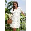 Ekouaer Nightgowns for Women V Neck Sleepshirt Short Sleeve Nightdress Lace Trim Night Gown House Dress with Pockets(Colorful Flowers)