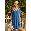 Ekouaer Nightgowns for Women V Neck Sleepshirt Short Sleeve Nightdress Lace Trim Night Gown House Dress with Pockets(Puppy Pawprints)