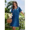 Ekouaer Nightgowns for Women V Neck Sleepshirt Short Sleeve Nightdress Lace Trim Night Gown House Dress with Pockets(Puppy Pawprints)