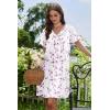 Ekouaer Nightgowns for Women V Neck Sleepshirt Short Sleeve Nightdress Lace Trim Night Gown House Dress with Pockets(Purple Floral)