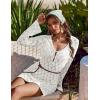 Ekouaer Swimsuit Coverup for Women Crochet Beach Cover Up Hollow Out Long Sleeve Cover Ups 2026 Summer Vacation Outfits(1-white)