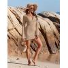 Ekouaer Swimsuit Coverup for Women Crochet Beach Cover Up Hollow Out Long Sleeve Cover Ups 2026 Summer Vacation Outfits(Khaki)
