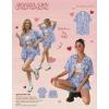 Ekouaer Two Piece Sets for Women Summer Y2K Shirt and Shorts Beach Vacation Cruise Outfits Travel Sweatsuits Lounge Set(Blue Plaid Cherry)