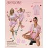 Ekouaer Two Piece Sets for Women Summer Y2K Shirt and Shorts Beach Vacation Cruise Outfits Travel Sweatsuits Lounge Set(Pink White Stripe)