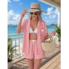 Ekouaer Two Piece Sets for Women Summer Y2K Shirt and Shorts Beach Vacation Cruise Outfits Travel Sweatsuits Lounge Set(Red White Plaid)