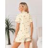 Ekouaer Viscose from Bamboo Women Pajama Sets Button Up Cooling Pjs Short Sleeve Ruffle Sleepwear 2 Piece Lounge Shorts Set(Apricot Floral Teddy)