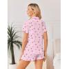 Ekouaer Viscose from Bamboo Women Pajama Sets Button Up Cooling Pjs Short Sleeve Ruffle Sleepwear 2 Piece Lounge Shorts Set(Pink Cherry)