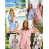 Ekouaer Viscose from Bamboo Women Pajama Sets Button Up Cooling Pjs Short Sleeve Ruffle Sleepwear 2 Piece Lounge Shorts Set(Sage Green)