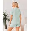 Ekouaer Viscose from Bamboo Women Pajama Sets Button Up Cooling Pjs Short Sleeve Ruffle Sleepwear 2 Piece Lounge Shorts Set(Sage Green)