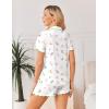 Ekouaer Viscose from Bamboo Women Pajama Sets Button Up Cooling Pjs Short Sleeve Ruffle Sleepwear 2 Piece Lounge Shorts Set(White Floral)