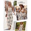 Ekouaer Womens Casual Jumpsuits Summer Boho Outfits Printed Smocked Wide Leg Vacation Jumper With Pockets S-XXL(Apricot Print)