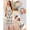 Ekouaer Womens Casual Jumpsuits Summer Boho Outfits Printed Smocked Wide Leg Vacation Jumper With Pockets S-XXL(Apricot Print)