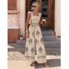 Ekouaer Womens Casual Jumpsuits Summer Boho Outfits Printed Smocked Wide Leg Vacation Jumper With Pockets S-XXL(Apricot Print)