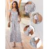 Ekouaer Womens Casual Jumpsuits Summer Boho Outfits Printed Smocked Wide Leg Vacation Jumper With Pockets S-XXL(Green Floral)