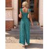 Ekouaer Womens Casual Jumpsuits Summer Boho Outfits Printed Smocked Wide Leg Vacation Jumper With Pockets S-XXL(Green Floral)