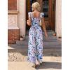 Ekouaer Womens Casual Jumpsuits Summer Boho Outfits Printed Smocked Wide Leg Vacation Jumper With Pockets S-XXL(Pink Black Floral)