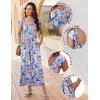 Ekouaer Womens Casual Jumpsuits Summer Boho Outfits Printed Smocked Wide Leg Vacation Jumper With Pockets S-XXL(Pink Black Floral)