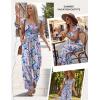 Ekouaer Womens Casual Jumpsuits Summer Boho Outfits Printed Smocked Wide Leg Vacation Jumper With Pockets S-XXL(Pink Black Floral)