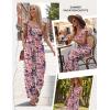 Ekouaer Womens Casual Jumpsuits Summer Boho Outfits Printed Smocked Wide Leg Vacation Jumper With Pockets S-XXL(Purple Pink Floral)