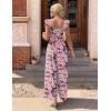 Ekouaer Womens Casual Jumpsuits Summer Boho Outfits Printed Smocked Wide Leg Vacation Jumper With Pockets S-XXL(Purple Pink Floral)