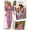 Ekouaer Womens Casual Jumpsuits Summer Boho Outfits Printed Smocked Wide Leg Vacation Jumper With Pockets S-XXL(Red Blue Floral)