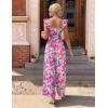 Ekouaer Womens Casual Jumpsuits Summer Boho Outfits Printed Smocked Wide Leg Vacation Jumper With Pockets S-XXL(Red Blue Floral)