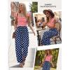 Ekouaer Womens Casual Jumpsuits Summer Boho Outfits Printed Smocked Wide Leg Vacation Jumper With Pockets S-XXL(Star Flag)