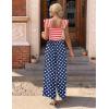 Ekouaer Womens Casual Jumpsuits Summer Boho Outfits Printed Smocked Wide Leg Vacation Jumper With Pockets S-XXL(Star Flag)