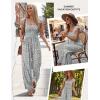 Ekouaer Womens Casual Jumpsuits Summer Boho Outfits Printed Smocked Wide Leg Vacation Jumper With Pockets S-XXL(White Floral)