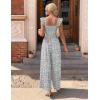 Ekouaer Womens Casual Jumpsuits Summer Boho Outfits Printed Smocked Wide Leg Vacation Jumper With Pockets S-XXL(White Floral)
