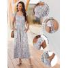 Ekouaer Womens Casual Jumpsuits Summer Boho Outfits Printed Smocked Wide Leg Vacation Jumper With Pockets S-XXL(White Red Floral)