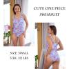 Ekouaer Women’s One Piece Swimsuits Square Neck Tummy Control Bathing Suit with Adjustable Ruffled Straps Swimwear(Blue Multi Floral)