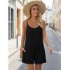 Ekouaer Womens Summer Casual Rompers 2026 Loose Sleeveless Overalls Adjustable Shorts Jumpsuits with Pockets Outfits(Black)