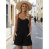 Ekouaer Womens Summer Casual Rompers 2026 Loose Sleeveless Overalls Adjustable Shorts Jumpsuits with Pockets Outfits(Black)