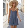 Ekouaer Womens Summer Casual Rompers 2026 Loose Sleeveless Overalls Adjustable Shorts Jumpsuits with Pockets Outfits(Blue)