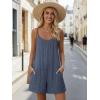 Ekouaer Womens Summer Casual Rompers 2026 Loose Sleeveless Overalls Adjustable Shorts Jumpsuits with Pockets Outfits(Blue)