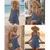 Ekouaer Womens Summer Casual Rompers 2026 Loose Sleeveless Overalls Adjustable Shorts Jumpsuits with Pockets Outfits(Blue)