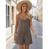 Ekouaer Womens Summer Casual Rompers 2026 Loose Sleeveless Overalls Adjustable Shorts Jumpsuits with Pockets Outfits(Brown)