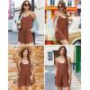 Ekouaer Womens Summer Casual Rompers 2026 Loose Sleeveless Overalls Adjustable Shorts Jumpsuits with Pockets Outfits(Caramel Brown)