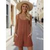 Ekouaer Womens Summer Casual Rompers 2026 Loose Sleeveless Overalls Adjustable Shorts Jumpsuits with Pockets Outfits(Caramel Brown)